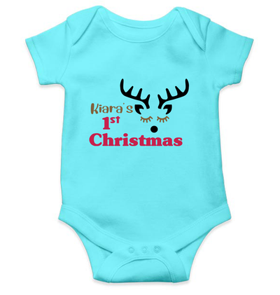 Customized Name First Christmas Rompers for Baby Girl- FunkyTeesClub