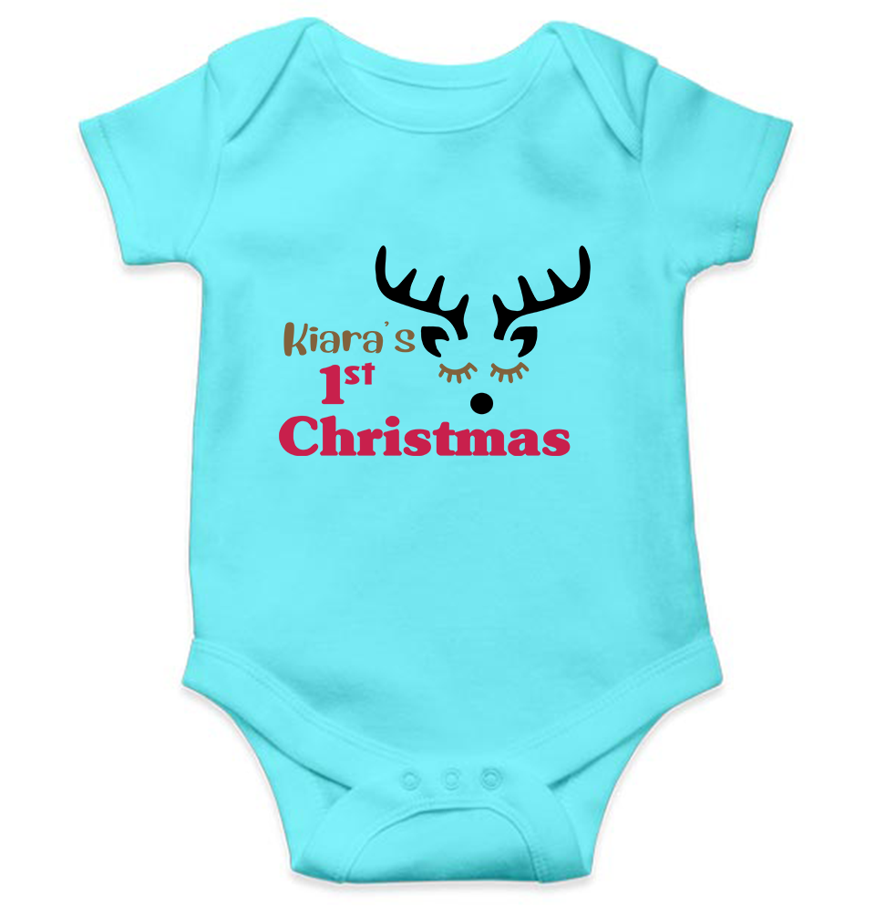 Customized Name First Christmas Rompers for Baby Girl- FunkyTeesClub