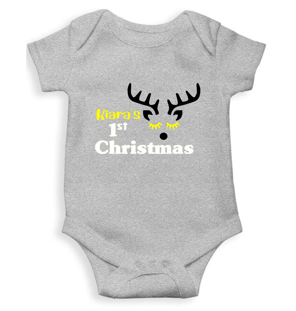 Customized Name First Christmas Rompers for Baby Girl- FunkyTeesClub
