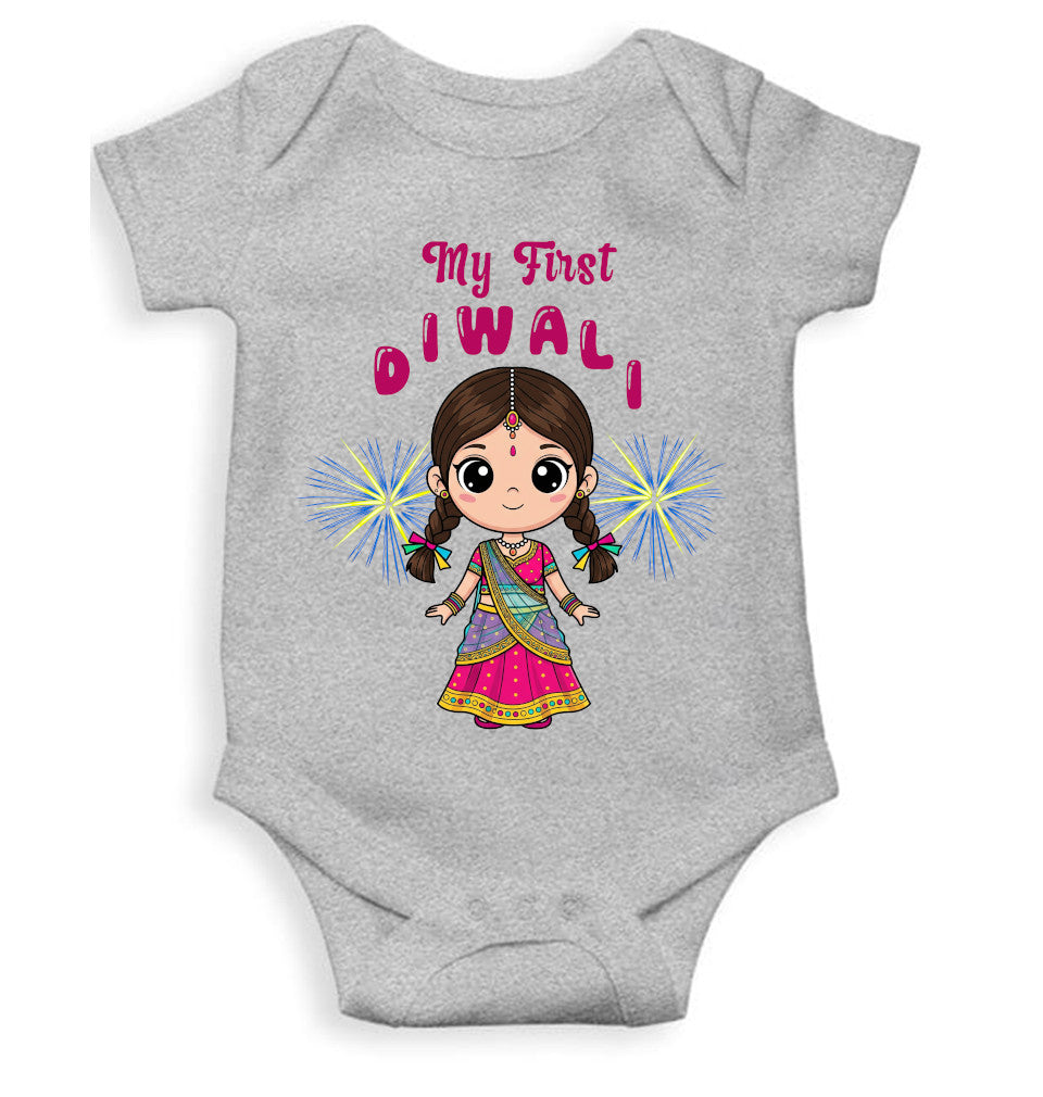 My First Diwali Cute Rompers for Baby Girl- FunkyTeesClub
