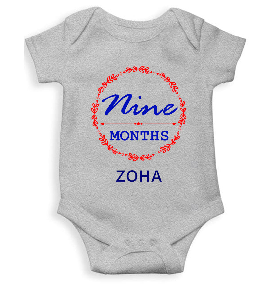 Custom Name Nine Months Rompers for Baby Girl- FunkyTeesClub