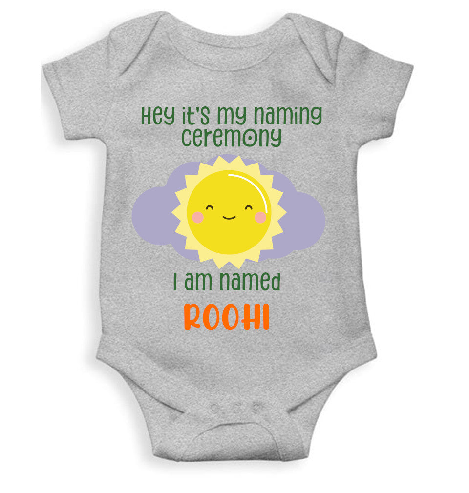 Custom Name Naming Ceremony New Born Rompers for Baby Girl- FunkyTeesClub