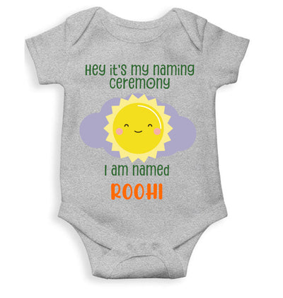 Custom Name Naming Ceremony New Born Rompers for Baby Girl- FunkyTeesClub