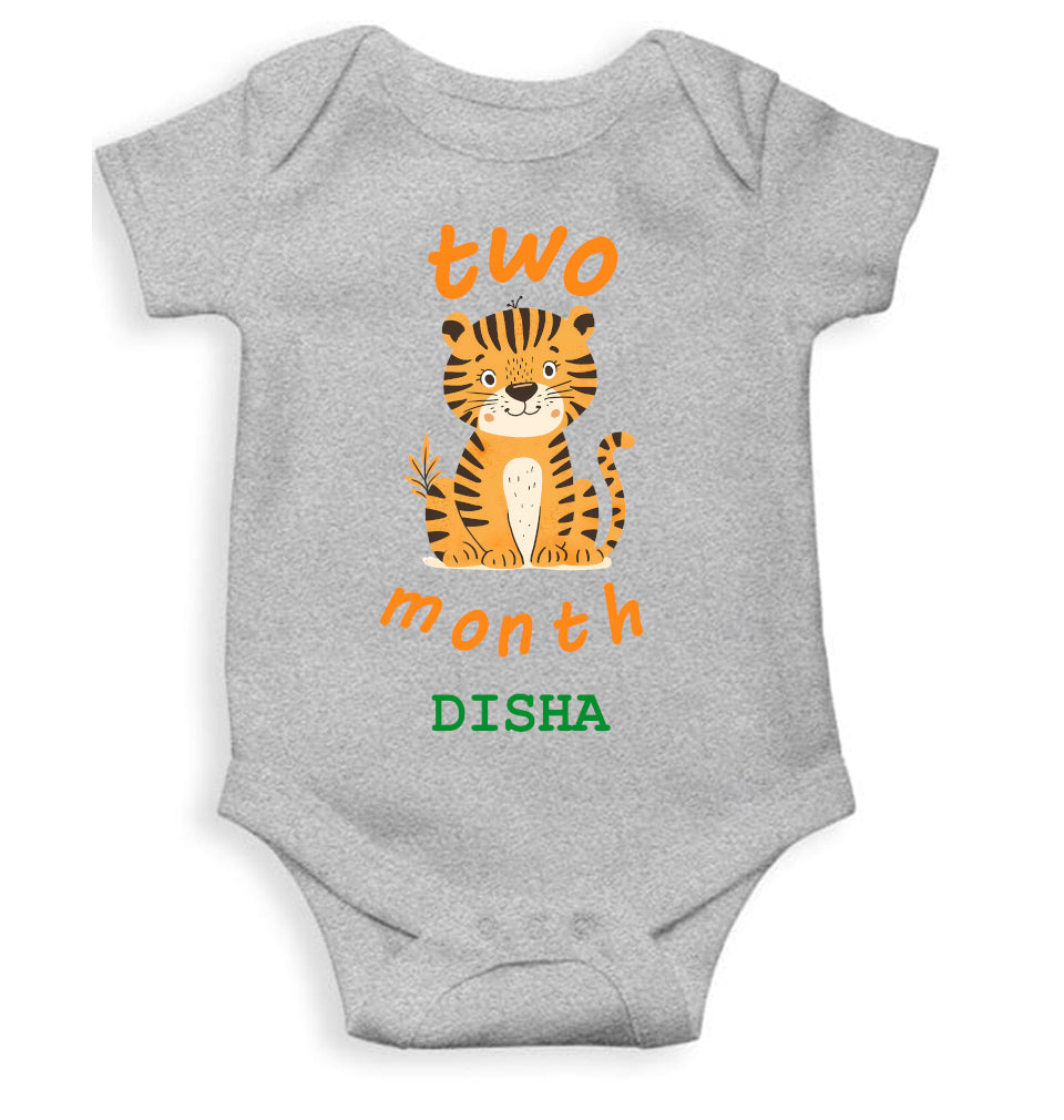 Custom Name Two Month Rompers for Baby Girl- FunkyTeesClub