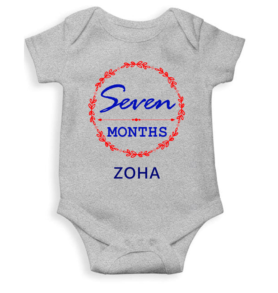 Custom Name Seven Months Rompers for Baby Girl- FunkyTeesClub