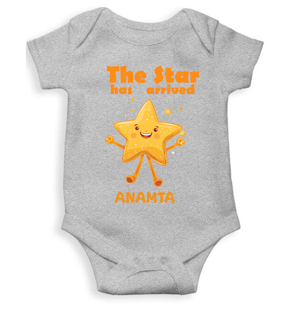 Custom Name The Star Has Arrived New Born Rompers for Baby Girl- FunkyTeesClub