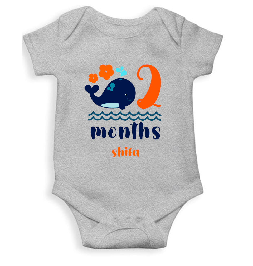 Custom Name Month Two Rompers for Baby Girl- FunkyTeesClub