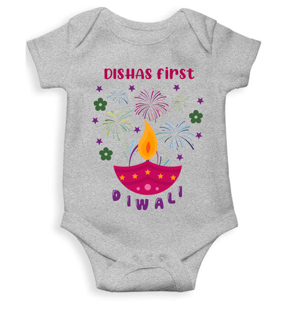 Custom Name First Diwali Celebration Diwali Rompers for Baby Girl- FunkyTeesClub