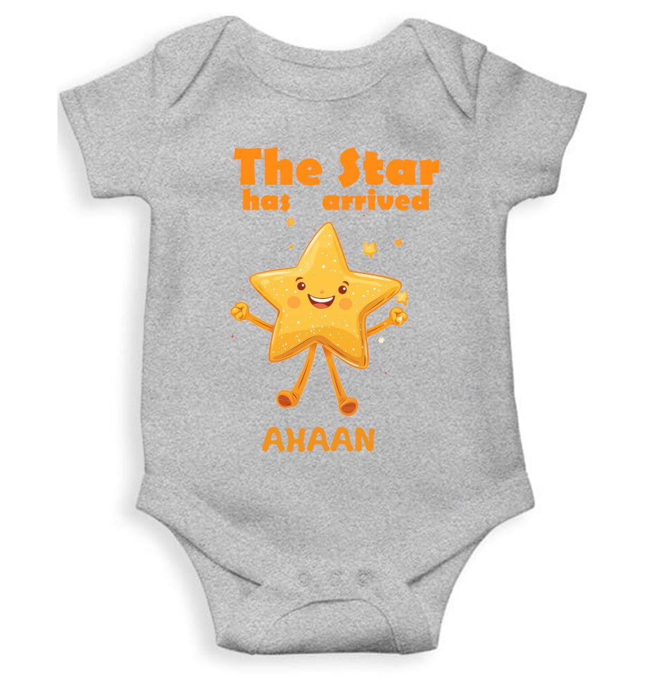 Custom Name The Star Has Arrived New Born Rompers for Baby Boy- FunkyTeesClub
