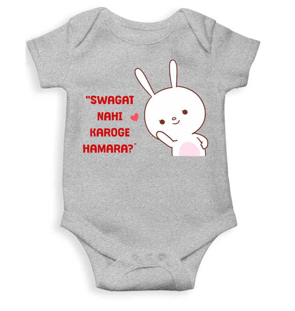 Swagat Nahi Karoge Hamara New Born Rompers for Baby Boy- FunkyTeesClub