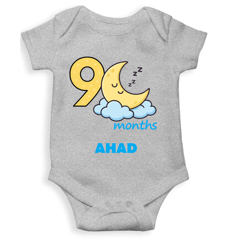 Custom Name Ninth Month Rompers for Baby Boy- FunkyTeesClub