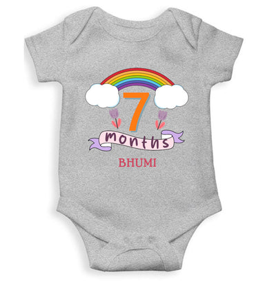 Custom Name Seventh Month Rompers for Baby Girl- FunkyTeesClub
