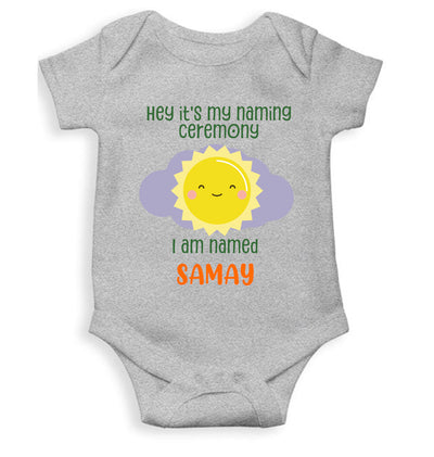 Custom Name Naming Ceremony New Born Rompers for Baby Boy- FunkyTeesClub