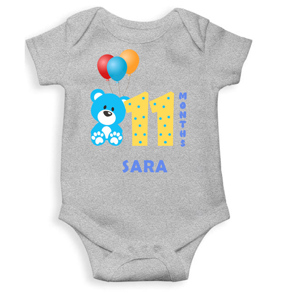Custom Name Eleventh Rompers for Baby Girl- FunkyTeesClub