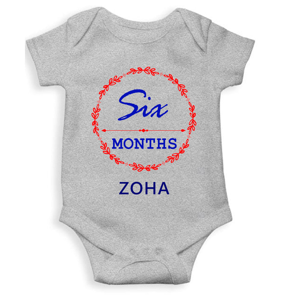 Custom Name Six Months Rompers for Baby Girl- FunkyTeesClub