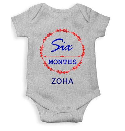 Custom Name Six Months Rompers for Baby Girl- FunkyTeesClub