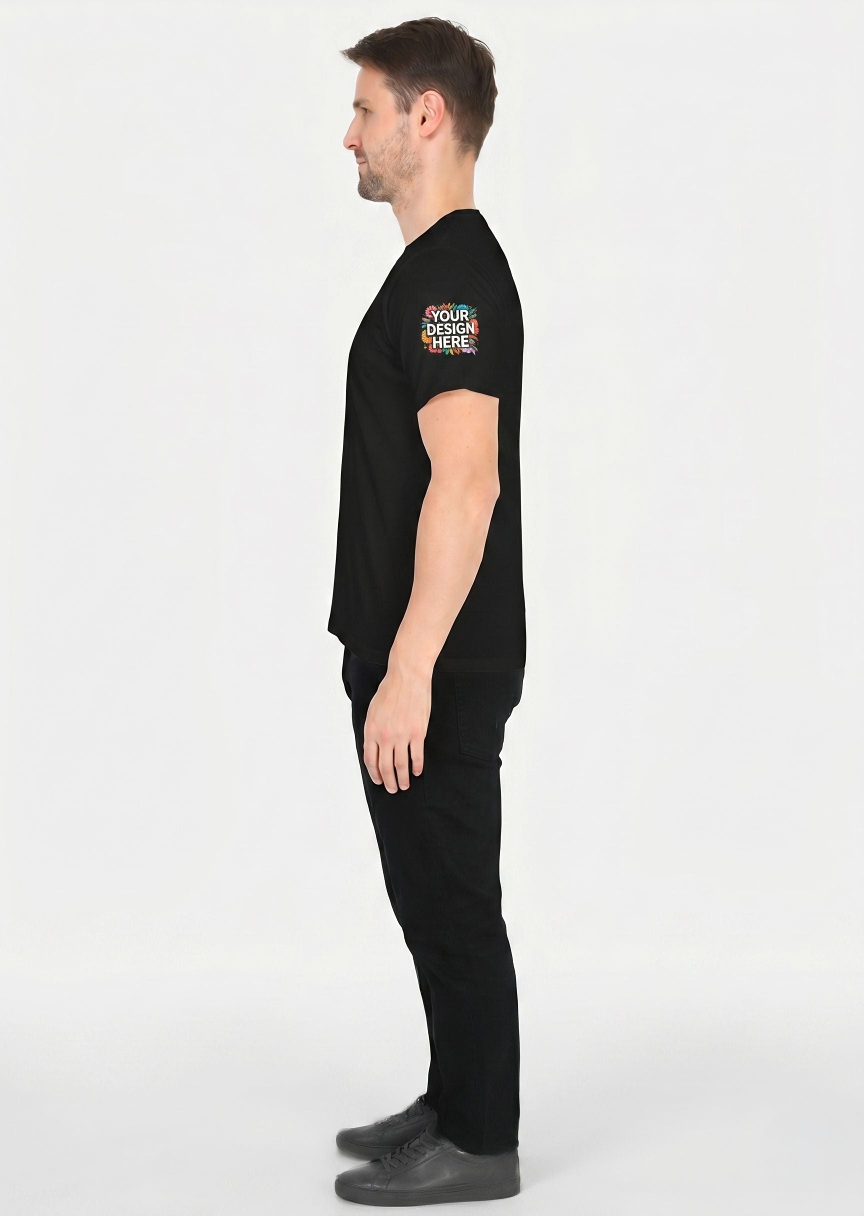 Custom V Neck T-Shirt Printing for Men & Women | Personalized Cotton V-Neck Tee | FunkyTeesClub
