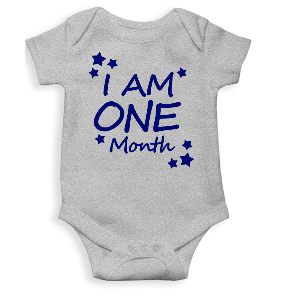 I Am One Month Rompers for Baby Boy- FunkyTeesClub