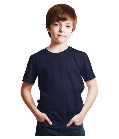 Boy Plain Navy Blue T-Shirt-FunkyTeesClub