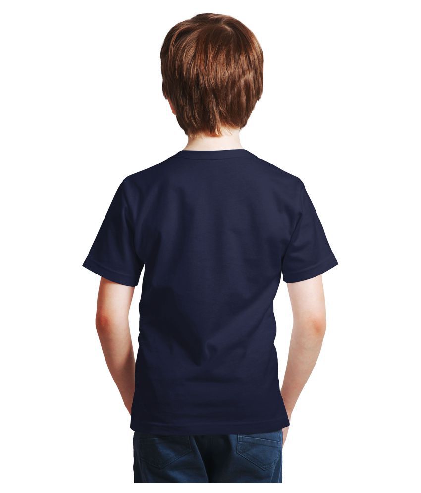 Boy Plain Navy Blue T-Shirt-FunkyTeesClub