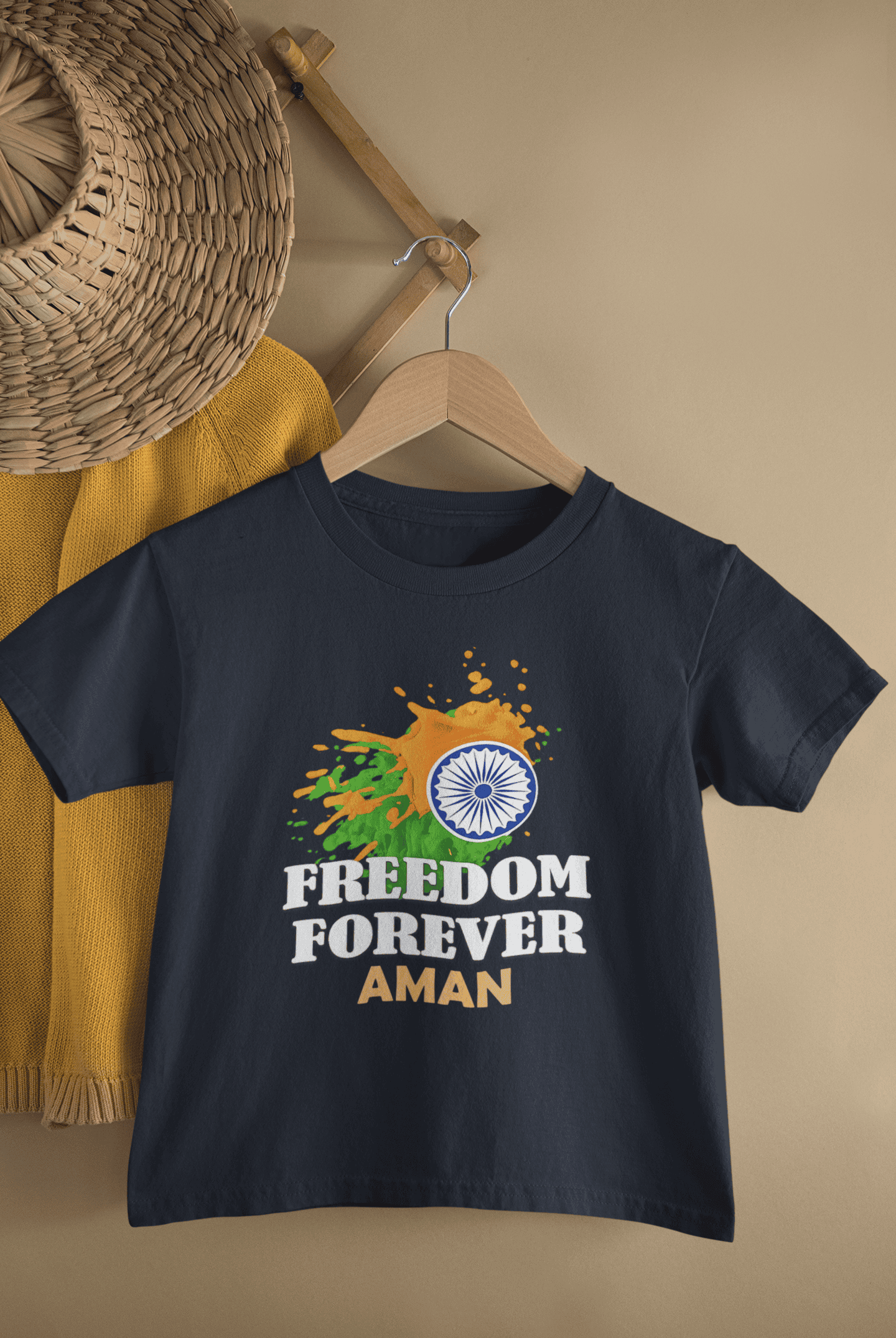 Custom Name Independence Day T-Shirt for Boys – Freedom Forever