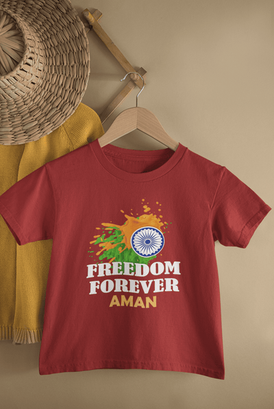 Custom Name Independence Day T-Shirt for Boys – Freedom Forever