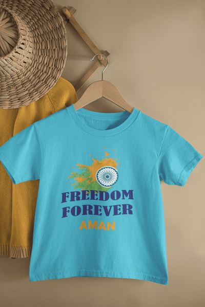 Custom Name Independence Day T-Shirt for Boys – Freedom Forever
