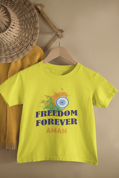 Custom Name Independence Day T-Shirt for Boys – Freedom Forever