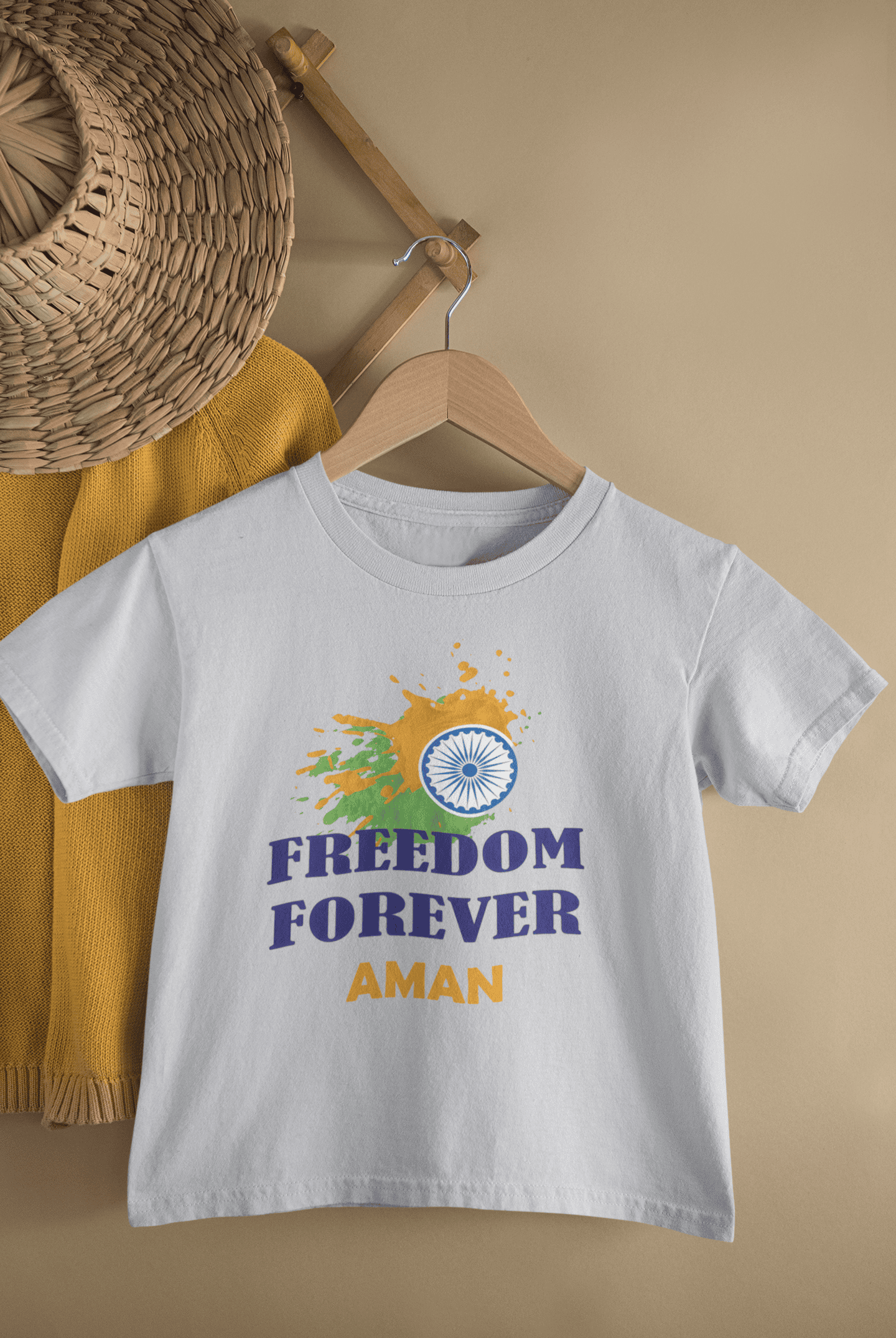 Custom Name Independence Day T-Shirt for Boys – Freedom Forever