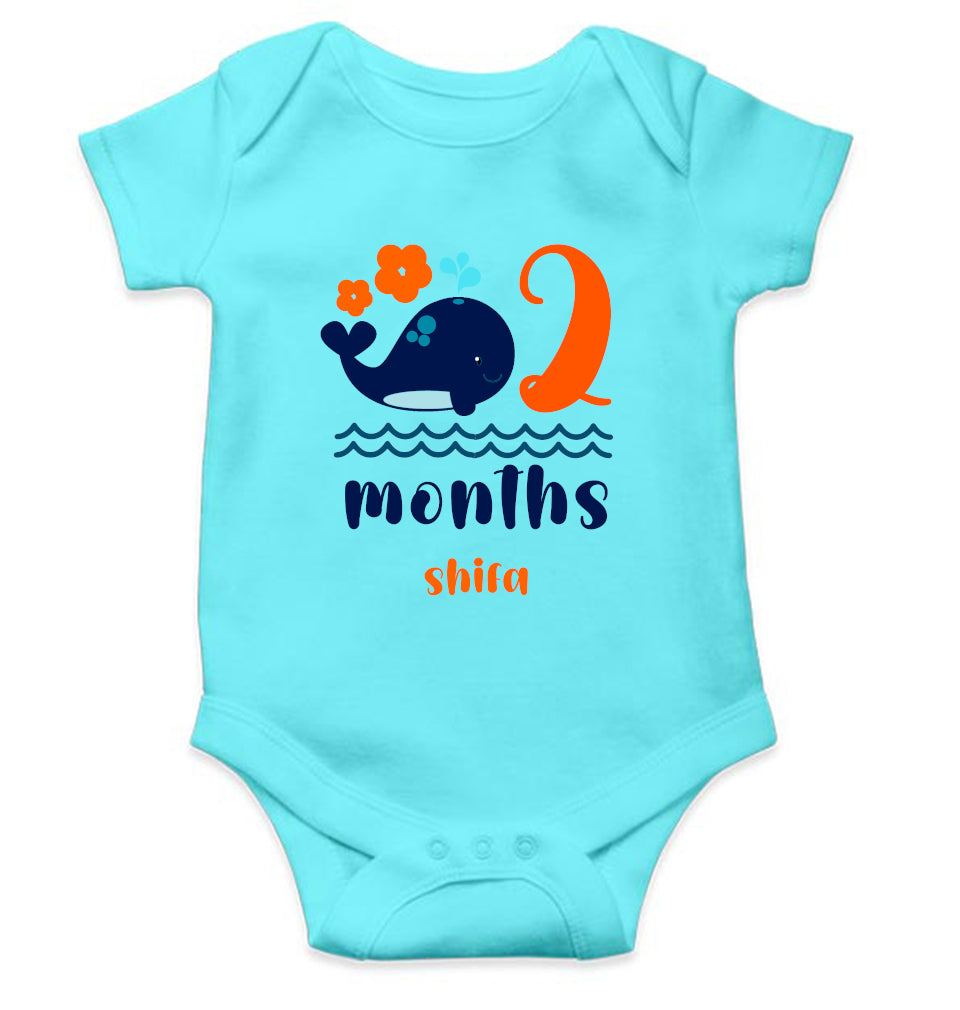 Custom Name Month Two Rompers for Baby Girl- FunkyTeesClub