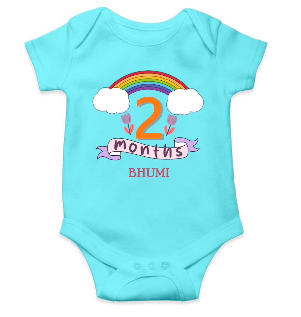Custom Name Second Month Rompers for Baby Girl- FunkyTeesClub