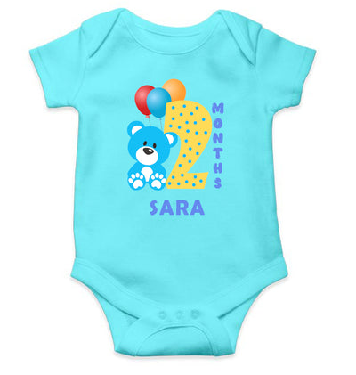 Custom Name Second Month Rompers for Baby Girl- FunkyTeesClub