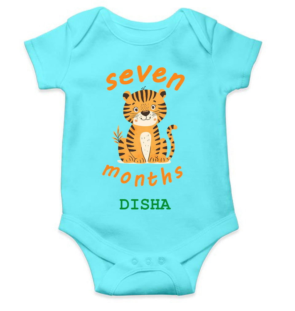 Custom Name Seven Month Rompers for Baby Girl- FunkyTeesClub
