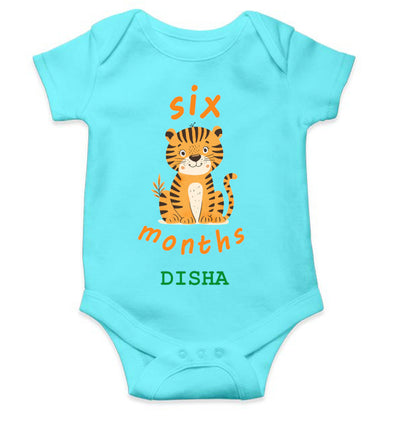 Custom Name Six Month Rompers for Baby Girl- FunkyTeesClub