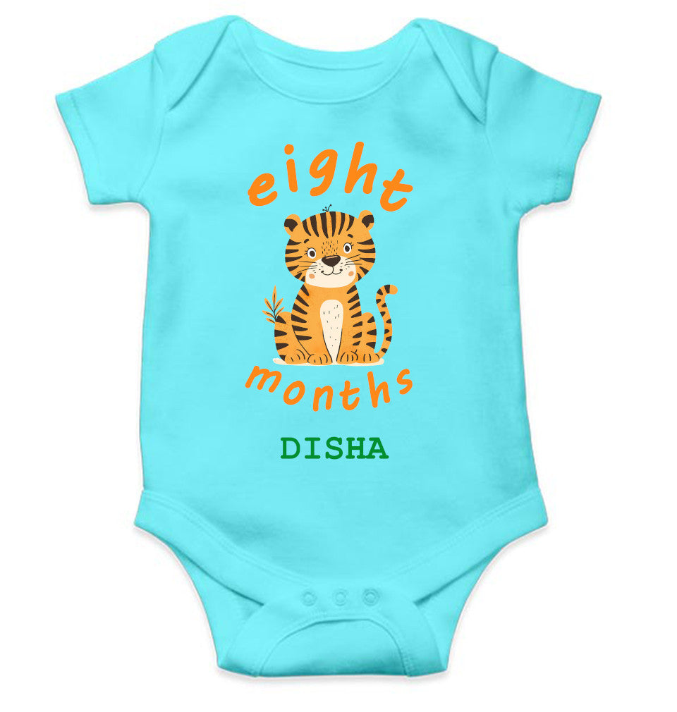 Custom Name Eight Month Rompers for Baby Girl- FunkyTeesClub