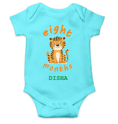 Custom Name Eight Month Rompers for Baby Girl- FunkyTeesClub
