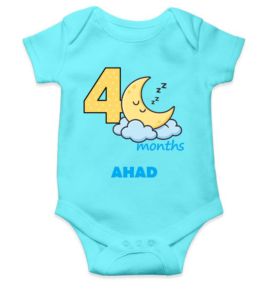 Custom Name Fourth Month Rompers for Baby Boy- FunkyTeesClub