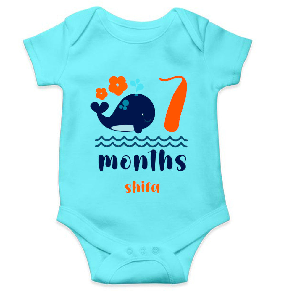 Custom Name Seventh Month Rompers for Baby Girl- FunkyTeesClub