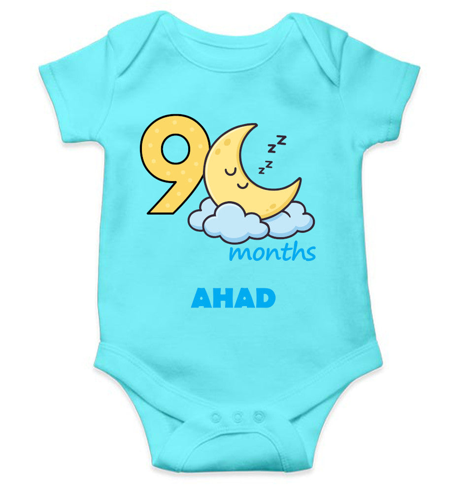 Custom Name Ninth Month Rompers for Baby Boy- FunkyTeesClub