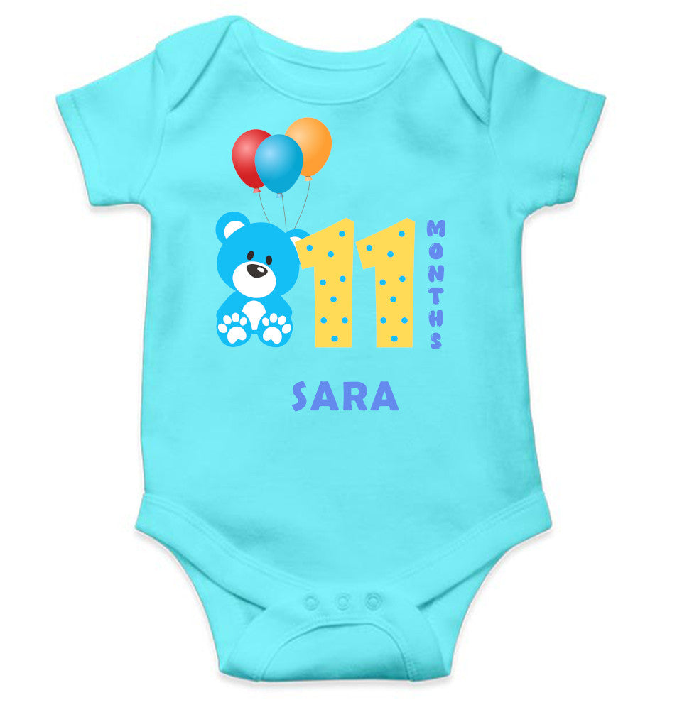 Custom Name Eleventh Rompers for Baby Girl- FunkyTeesClub