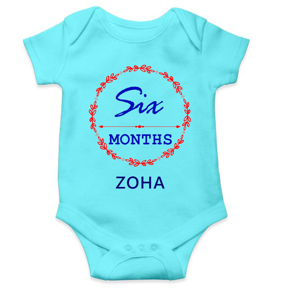 Custom Name Six Months Rompers for Baby Girl- FunkyTeesClub