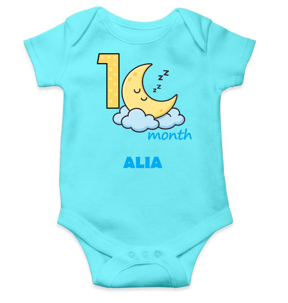 Custom Name First Month Rompers for Baby Girl- FunkyTeesClub