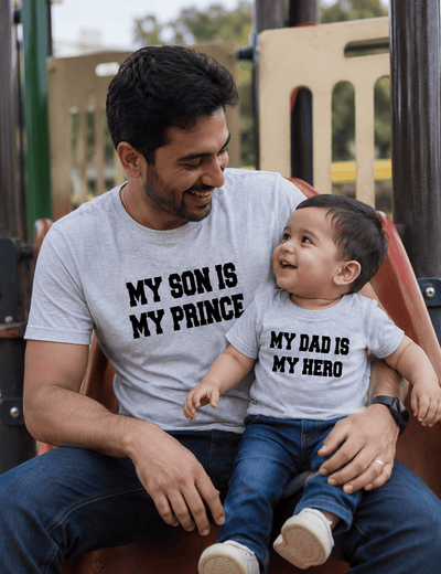 My Dad Is My hero & My Son Is My Prince Father and Son Matching T-Shirt- FunkyTeesClub