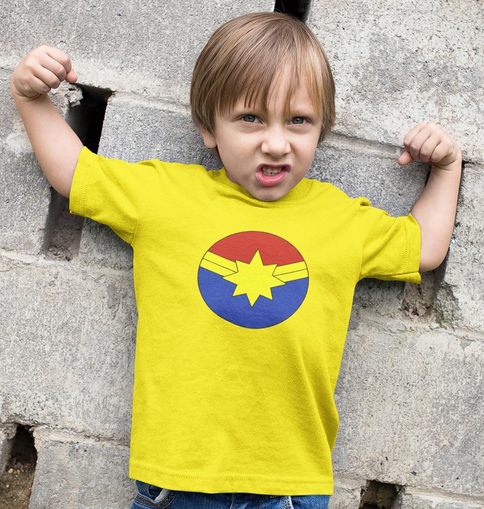 Captain Marvel Logo Half Sleeves T-Shirt for Boy-FunkyTeesClub