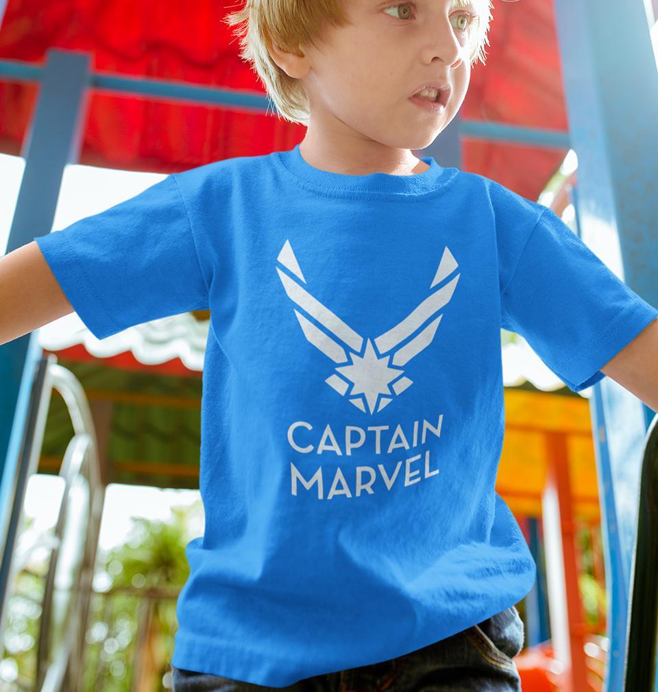 Captain Marvel Logo Half Sleeves T-Shirt for Boy-FunkyTeesClub