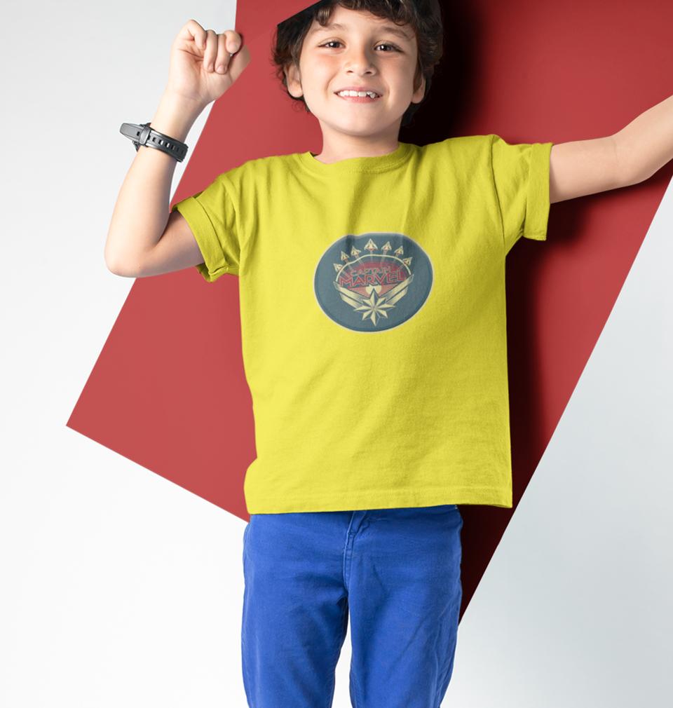 Captain Marvel Logo Half Sleeves T-Shirt for Boy-FunkyTeesClub