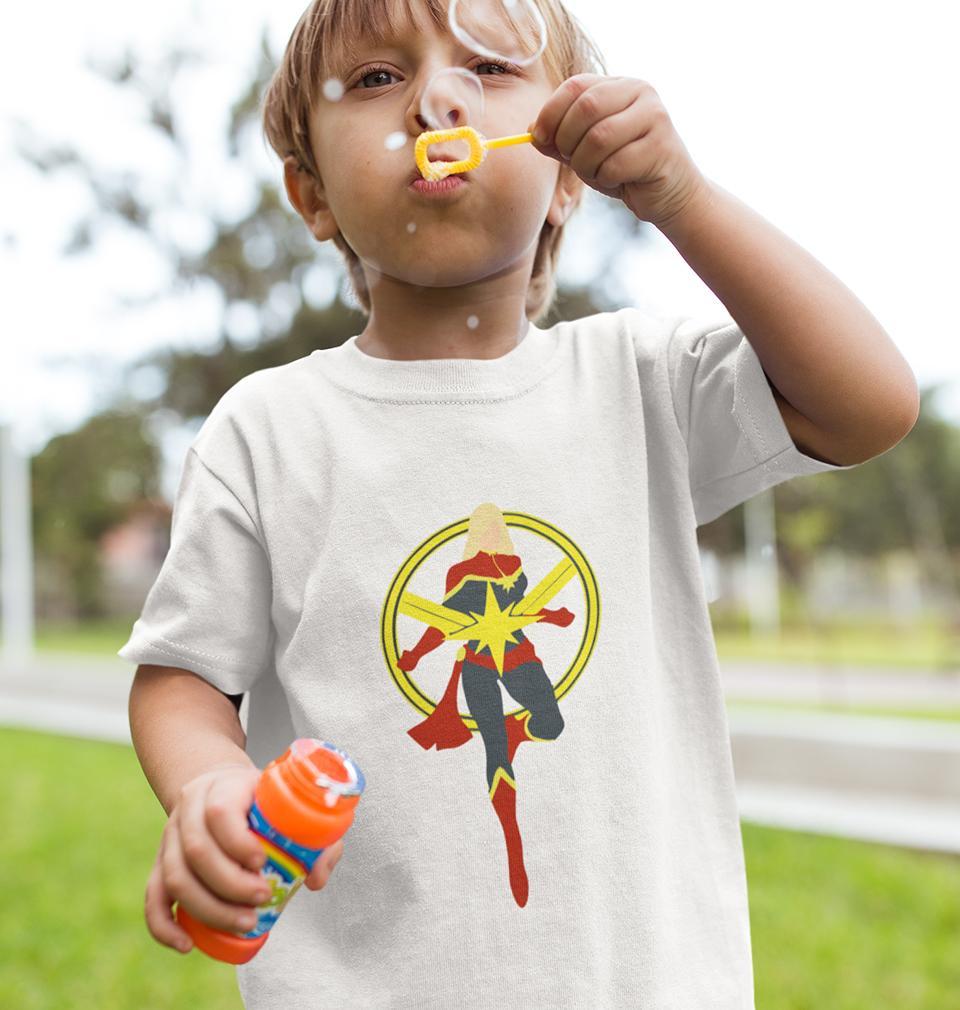 Captain Marvel Logo Half Sleeves T-Shirt for Boy-FunkyTeesClub