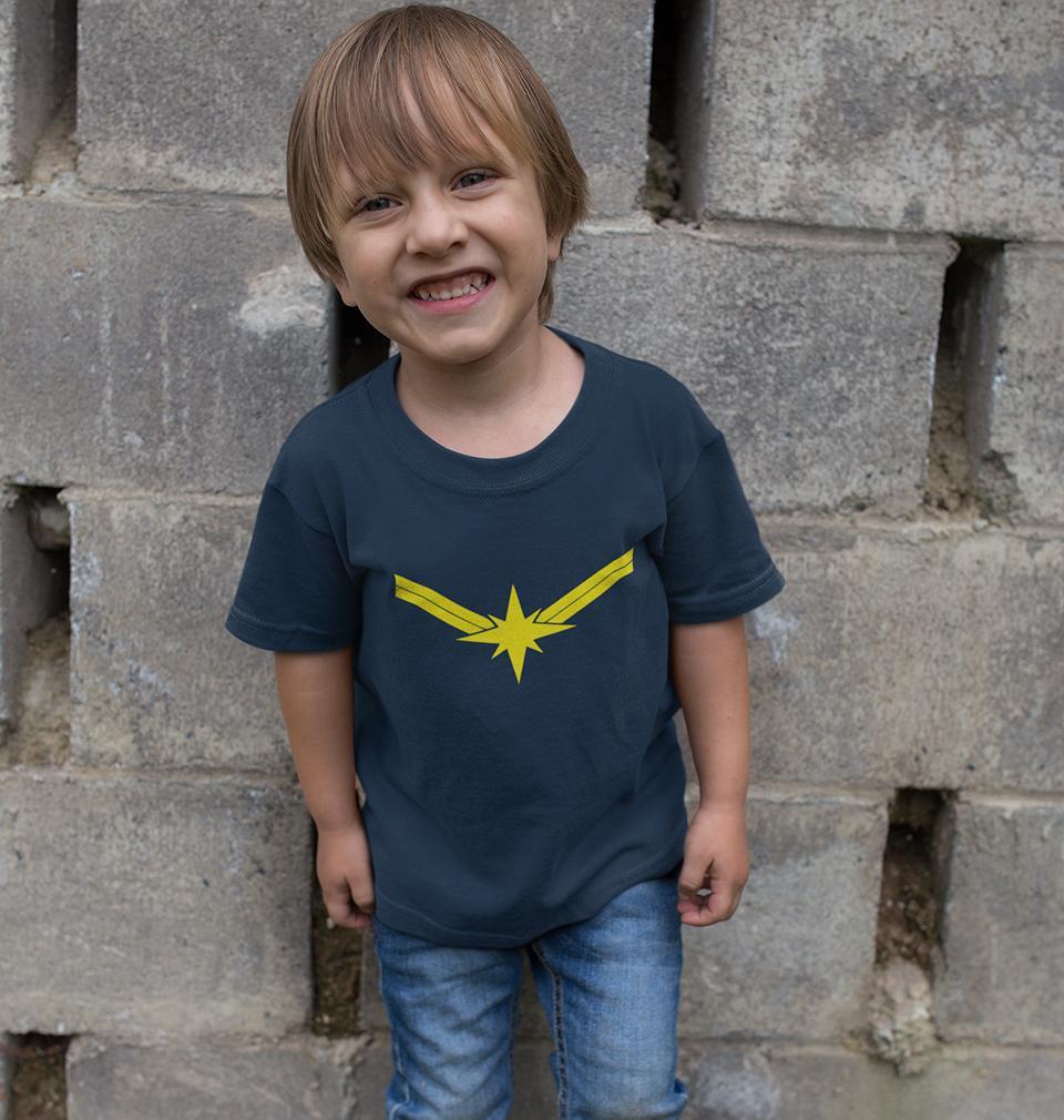 Captain Marvel Logo Half Sleeves T-Shirt for Boy-FunkyTeesClub
