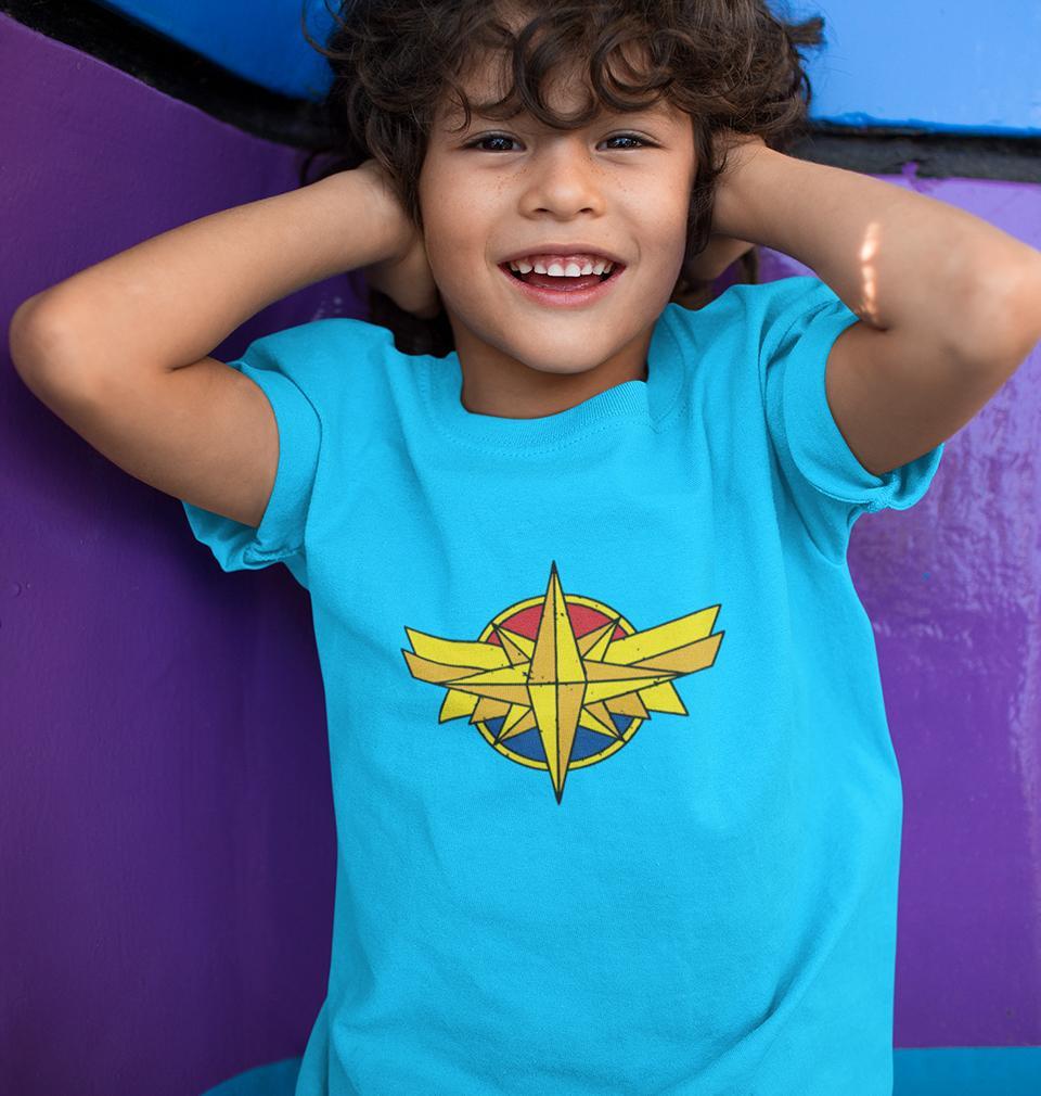 Captain Marvel Logo Half Sleeves T-Shirt for Boy-FunkyTeesClub
