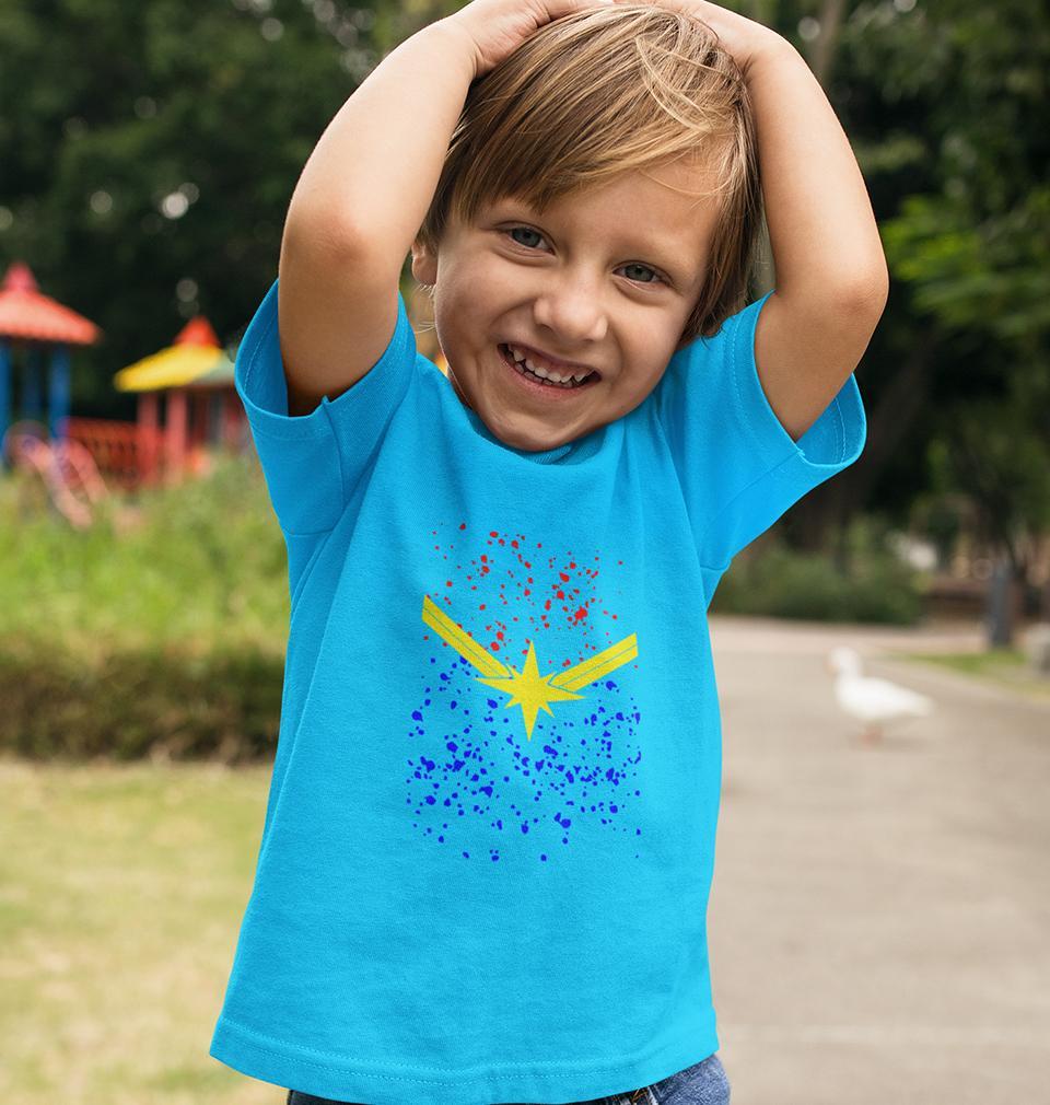 Captain Marvel Logo Half Sleeves T-Shirt for Boy-FunkyTeesClub